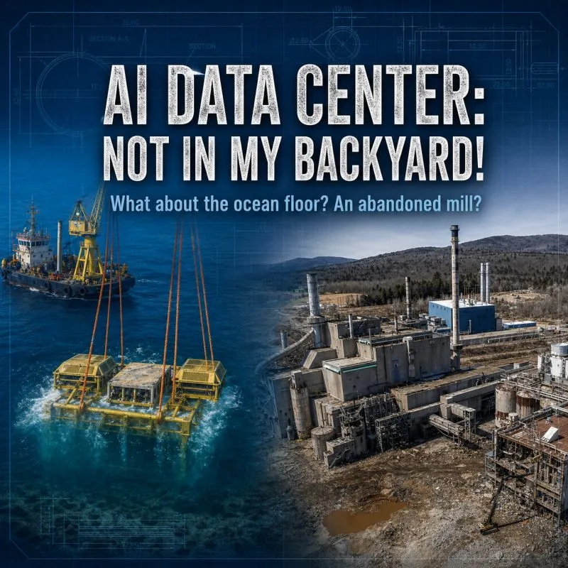 AI Data Center: Not in My Backyard! What about the ocean floor? An abandoned mill?